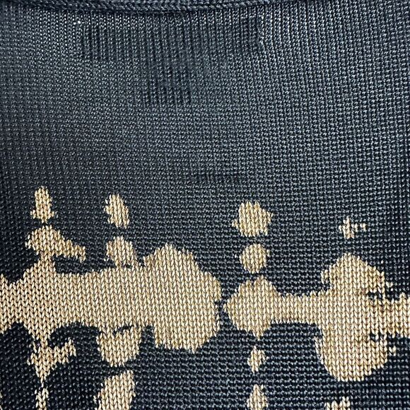 JOSEPHINE CHAUS Open-Front Cardigan 1XSilk Blend Black Beige Bronze Knit Sweater - Picture 6 of 12